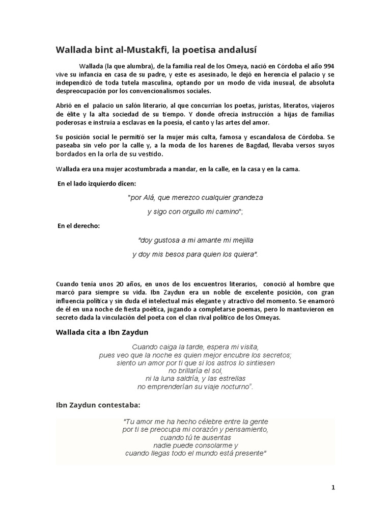 Wallada Bint Al | PDF