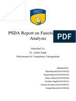 PSDA Report On Functional Job Analysis: Submitted To: Dr. Anshu Singh Performance & Competency Management