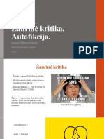 Žanrinė Kritika. Autofikcija.: Parengė Elžbieta Kmitaitė Skandinavistikos Centras 2021