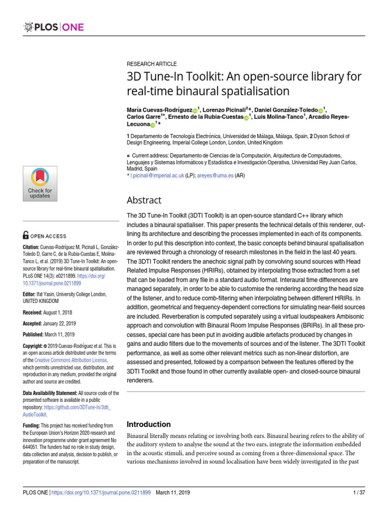 3D Tune-In Toolkit - An Open-Source Library For Real-Time Binaural ...