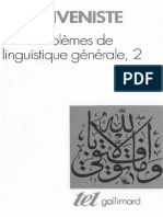 BENVENISTE, EMILE. Problèmes de Linguistique Générale - Tome II