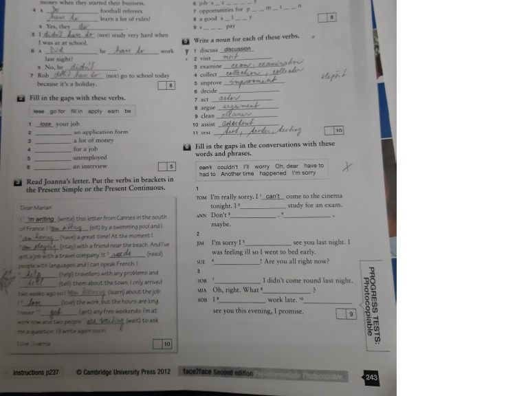 Sprawdzian Unit 2 Adventure Pre-intermediatel Face2Face PRE Progress Test 3 | PDF