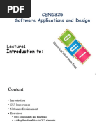 CENG325 Software Applications and Design: Introduction To