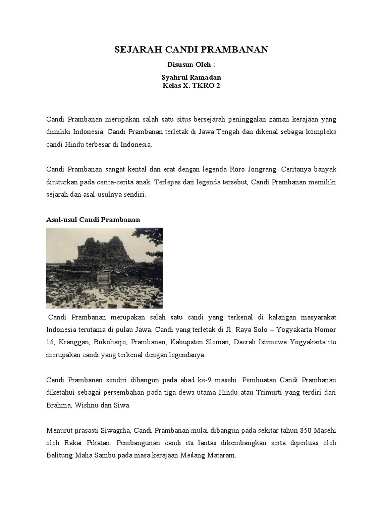 Sejarah Candi Prambanan | PDF