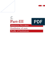 Part-III: Admission Procedure Profile of Institutions
