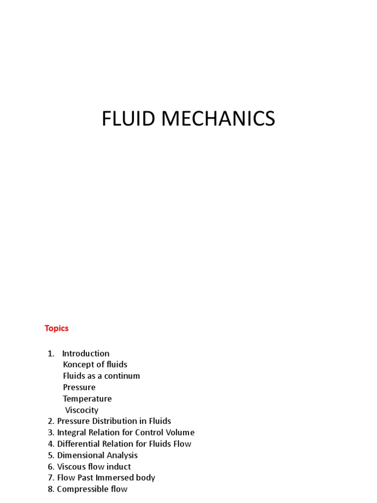 Fluid Mechanics | PDF | Continuum Mechanics | Fluid Dynamics