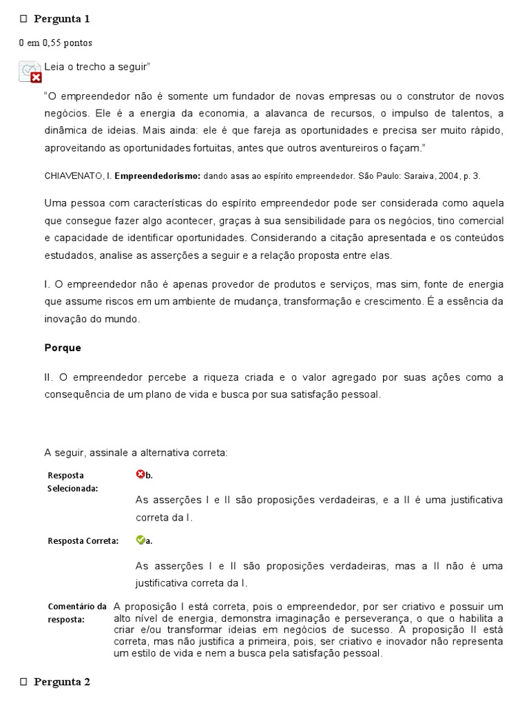 Questões Gabaritos - Empreendedorismo | PDF | Empreendedorismo | Inovação