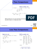 Less Than Comparisons: High-Level Code MIPS Assembly Code
