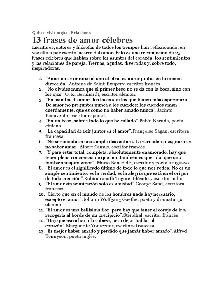 13 Frases de Amor | PDF