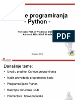 1 - Vežbe OP BG - Uvod u Predmet Osnove Programiranja