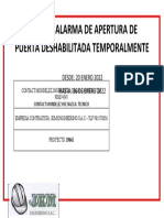 Sistema Alarma de Apertura de Puerta Deshabilitada