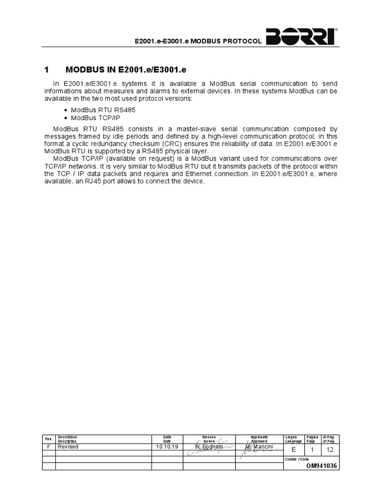 ModBus Guide for E2001.e/E3001.e | PDF | Power Inverter | Internet ...