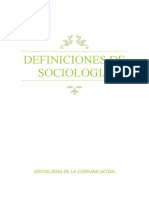 Definiciones de Sociologia Diferentes Autores