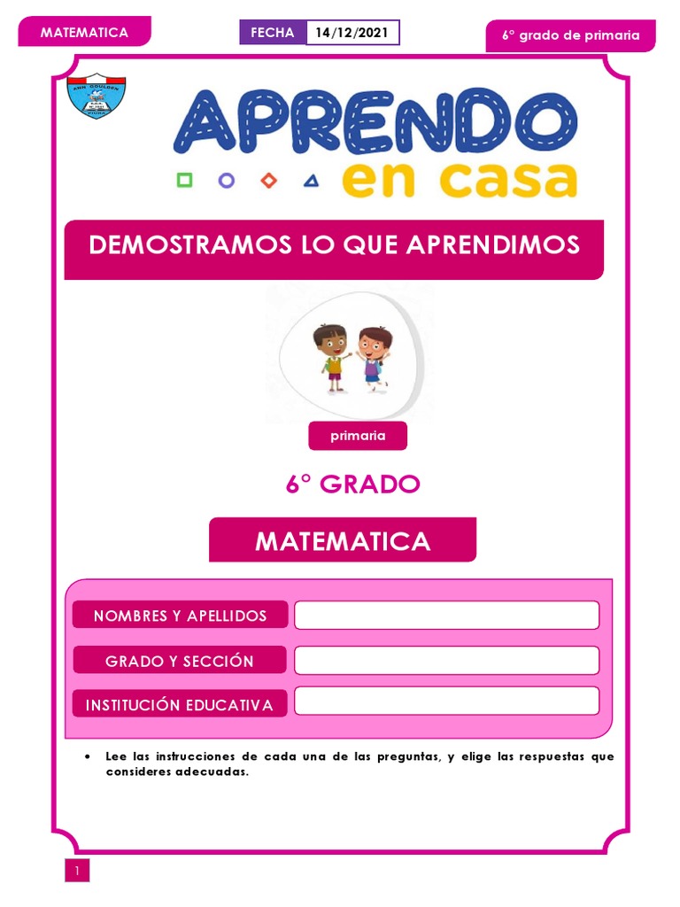 Ejercicios de Matemáticas 6° Primaria | PDF