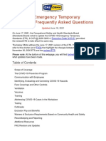COVID-19 Emergency Temporary Standards Frequently Asked Questions