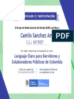 Clear language certificate Sv Sanchez