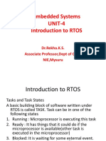 Embedded Systems UNIT-4 Introduction To RTOS: DR - Rekha.K.S. Associate Professor, Dept of CS&E NIE, Mysuru