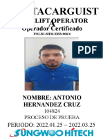 Licencia Montacargas