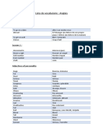 Liste de Vocabulaire Anglais