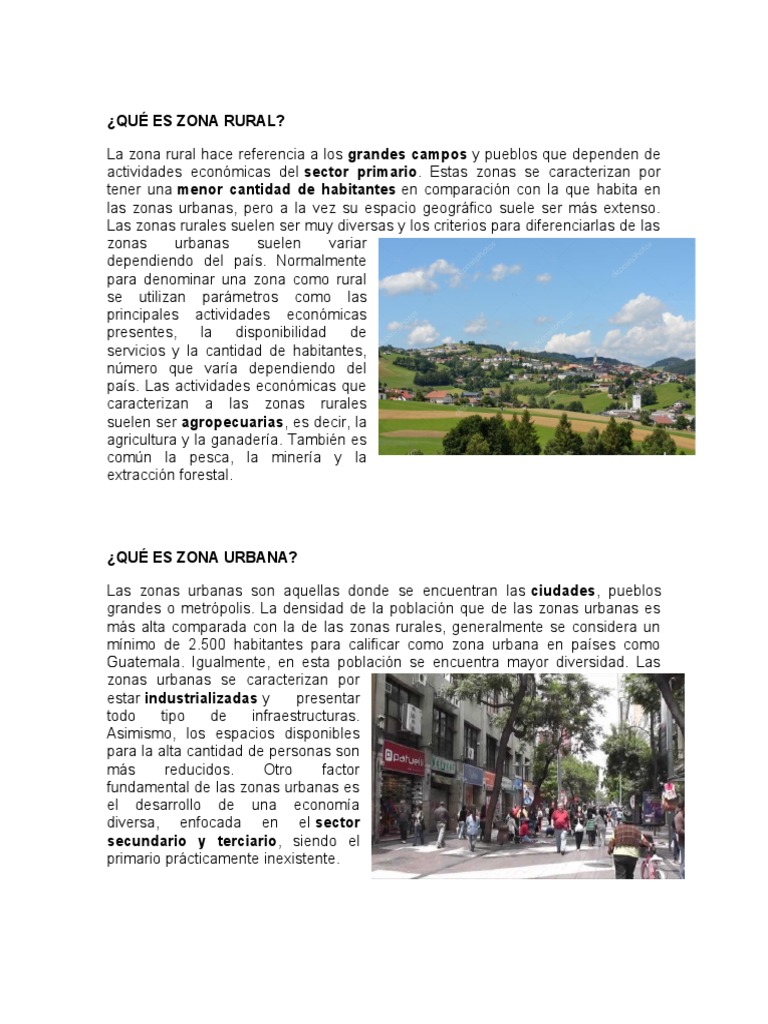 Definición de Zona Rural | PDF