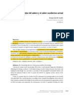 El Sabor Del Saber y El Saber Académico Actual. Enrique Gervilla Castillo