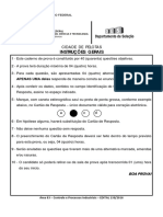 Instruções gerais para prova sobre controle e processos industriais