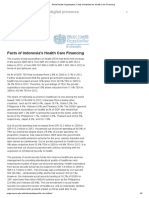 World Health Organization, Facts of Indonesia's Health Care Financing