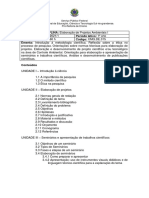 CMQ - DE.315 Elaboracao Projetos Ambientais I 2021 1