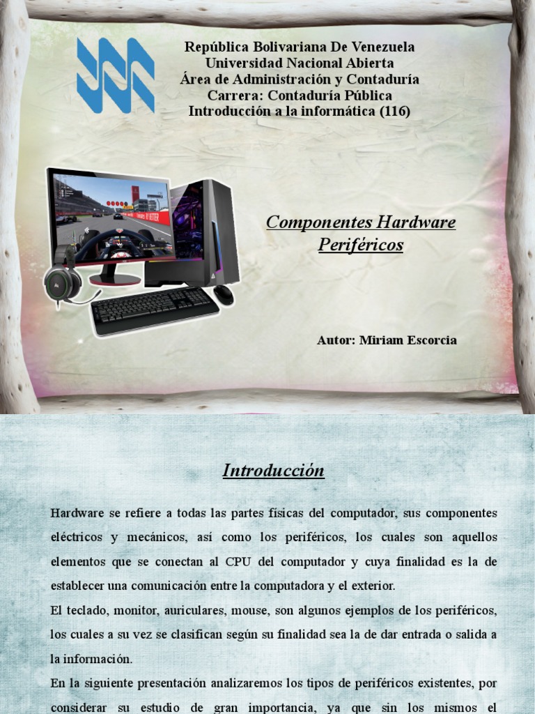 Tipos de Periféricos Informáticos | PDF | Hardware de la computadora ...
