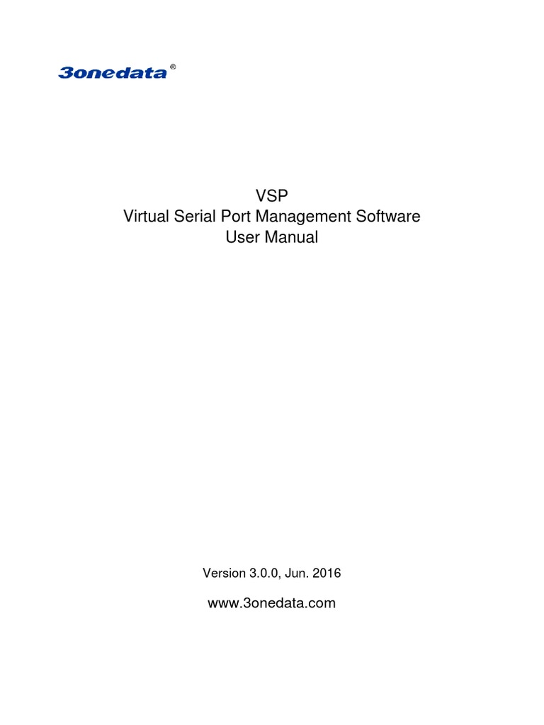 VSP Manager Software User Manual V3.0.0 | PDF | Port (Computer ...