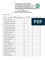 Daftar Bukti Terima Buku Rapor Semester Ganjil Kelas Viii T.P 2021-2022