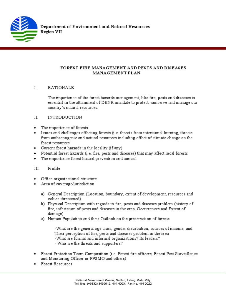 Forest Fire and Pest Management Plan | PDF | Wildfire | Swot Analysis
