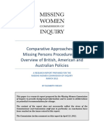 Comparative Approaches To Missing Persons Procedures: An Overview of British, American and Australian Policies