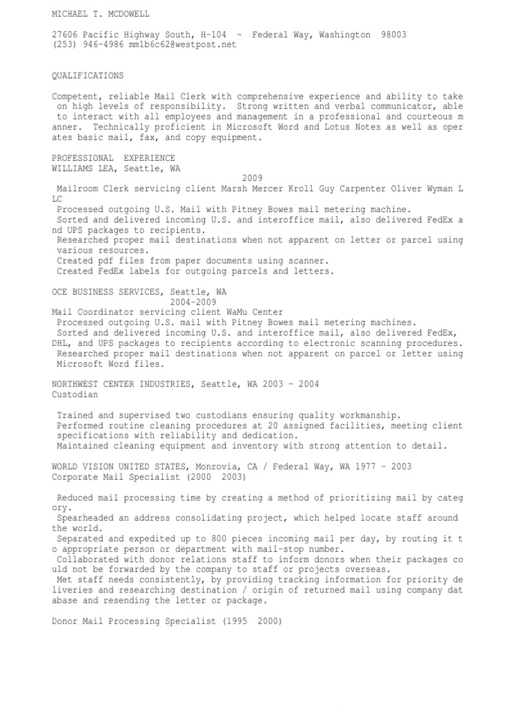 mailroom clerk or custodian or janitor or courier United States