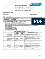 Ib Diploma Programme - Grade Ibdp1: Genesis Global School Check Point Test - August 2021