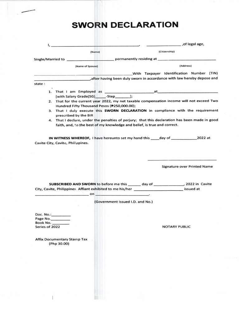 Sworn Declaration | PDF