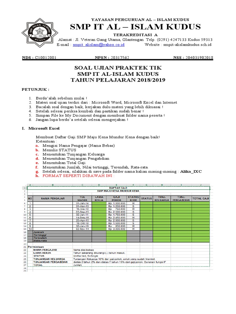 Soal Ujian Praktik Tik Kelas Ix Pdf