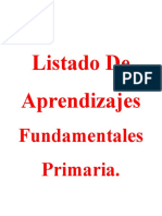 Lista de Aprendizajes Fundamentales Primaria Nov. 2021