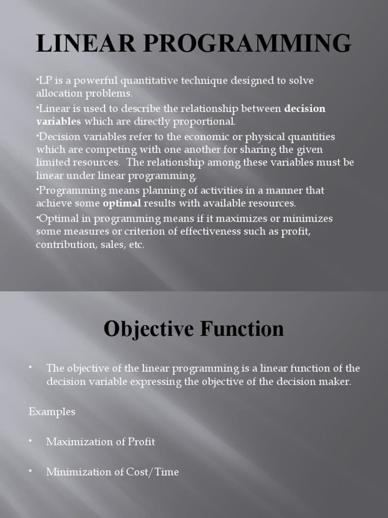Linear Programming Formulation | PDF | Mathematical Optimization ...