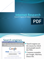 Internet Research: Search Engines & Subject Directories