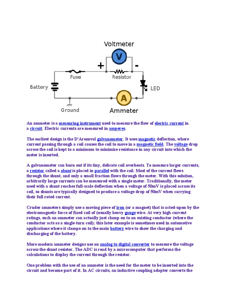 Measurement of Current PDF Electric Current Quantity