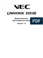 NEC SV8100 Mobile Extension User Guide V1.0