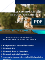 Essential Considerations in Doing Research Qh2021 Linguistics