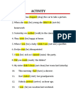 Past Tense Verbs Activity