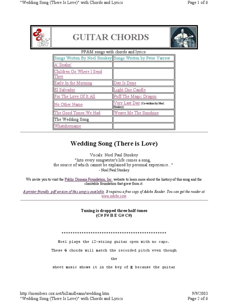 wedding song guitar chords