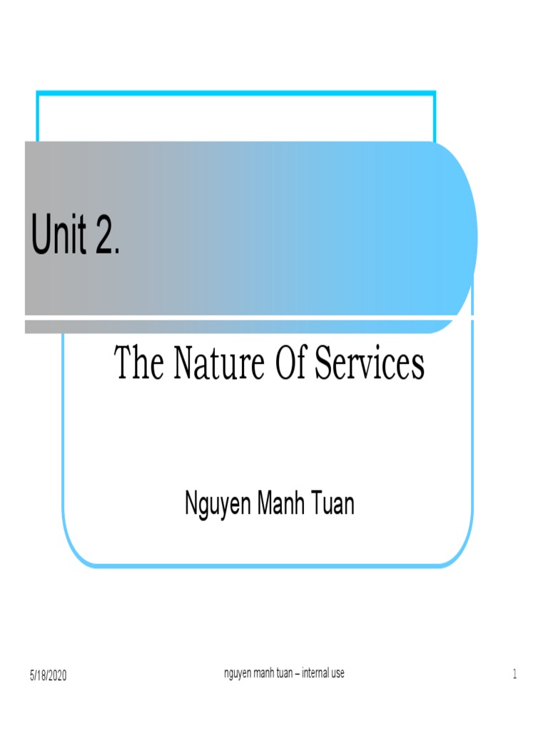 Unit 2.: The Nature of Services | PDF | Marketing | Retail