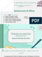 Elementos de Control Que Integran Una Programacion de Obra