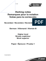 German B Paper 1 HL Markscheme