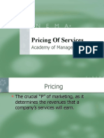 Pricing of Services: Academy of Management Studies