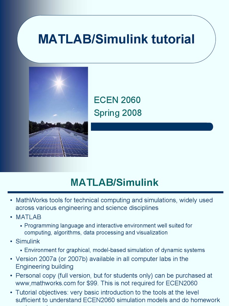 Matlab Simulink Tutorial Pdf Matlab Simulation